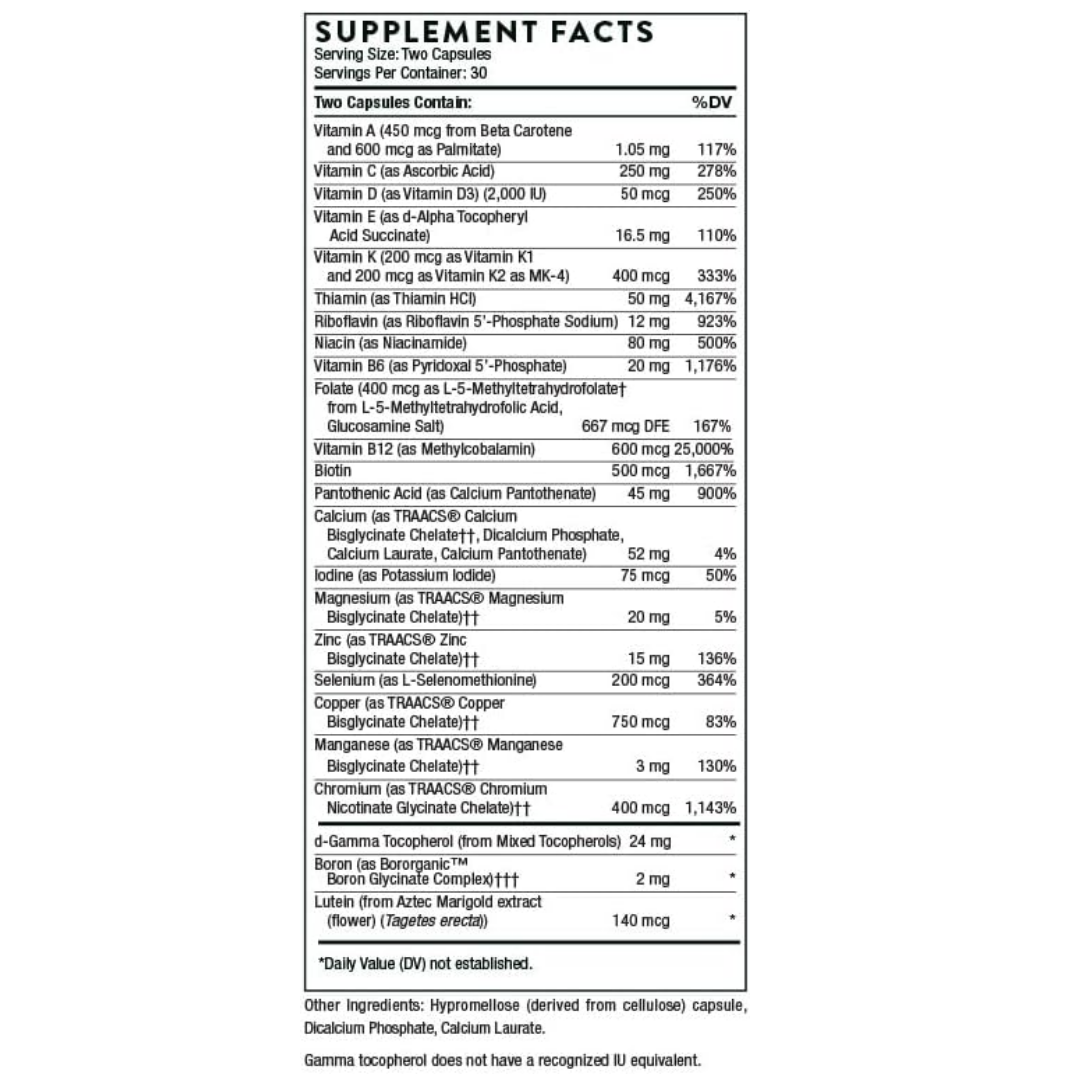 THORNE Comprehensive Daily Multivitamin with Optimal Bioavailability